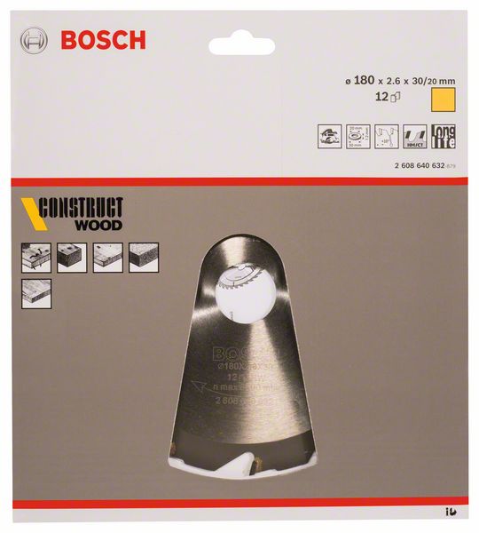 Bosch Kreissägeblatt Construct Wood 180 x 30/20 mm