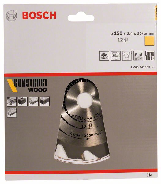 Bosch Kreissägeblatt Construct Wood 150 x 20/16 mm