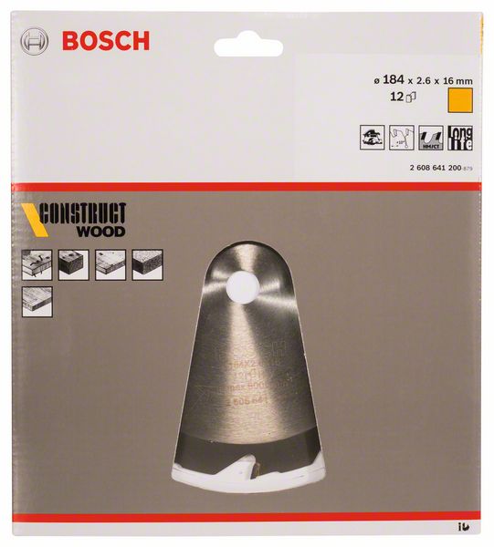 Bosch Kreissägeblatt Construct Wood 184 x 16 mm