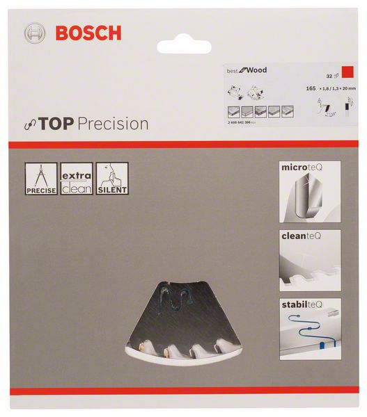 Bosch Kreissägeblatt Top Precision Best for Wood 165 x 20 mm