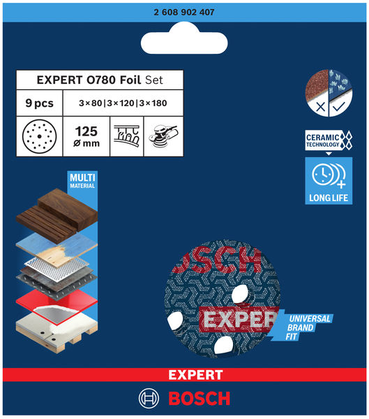 Bosch EXPERT Schleiffolie 0780 Set