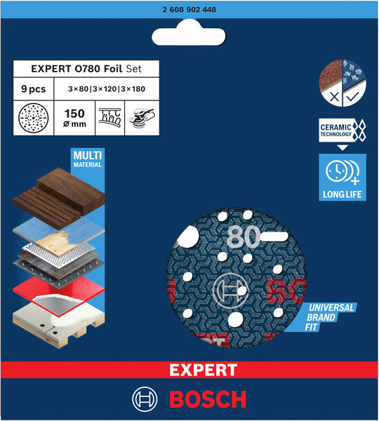 Bosch EXPERT Schleiffolie 0780 Set 150mm