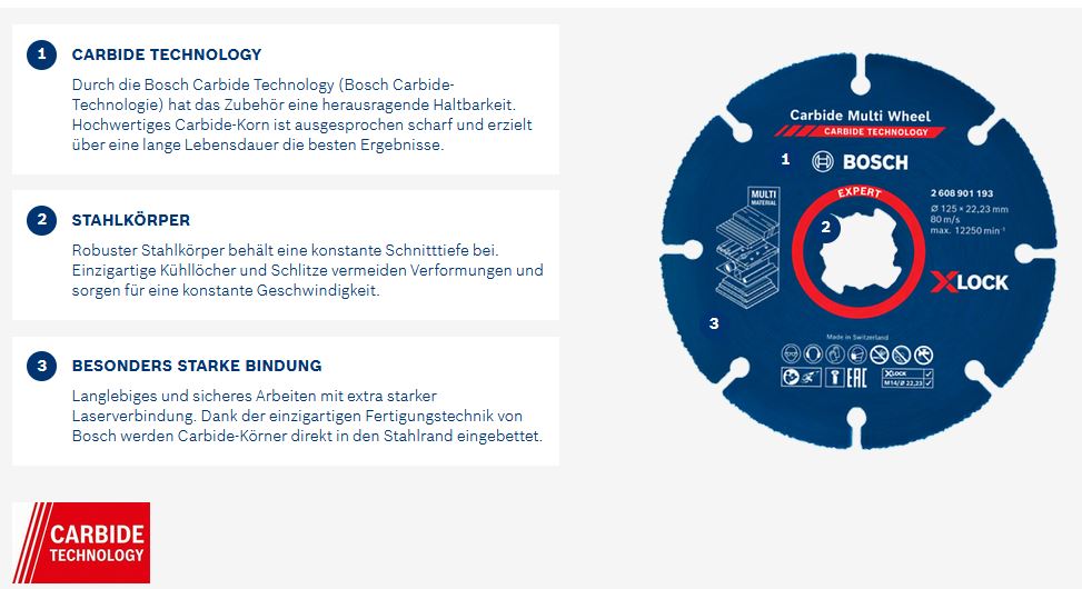 EXPERT X-Lock Carbide Multi Wheel Trennscheibe 125 mm