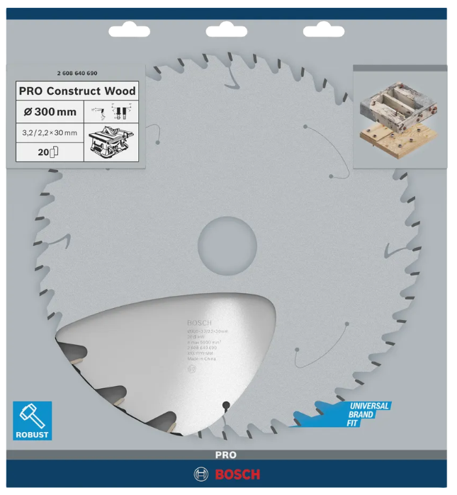 Bosch PRO Tischkreissägeblatt Construct Wood 300 x 30mm