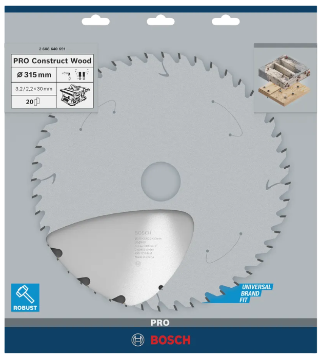 Bosch PRO Tischkreissägeblatt Construct Wood 315 x 30mm