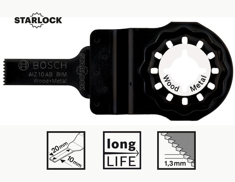 Bosch Starlock BIM Tauchsägeblatt Metall 10 mm für Multicutter