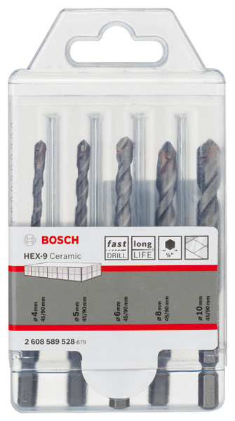 Bosch Fliesenbohrersatz HEX-9 Ceramic / 5-teilig