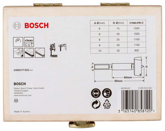 Bosch Forstnerbohrerset cleancut