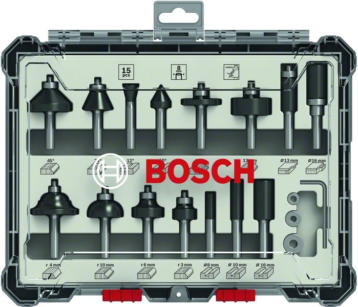 Bosch Fräserset mit 8 mm Schaft