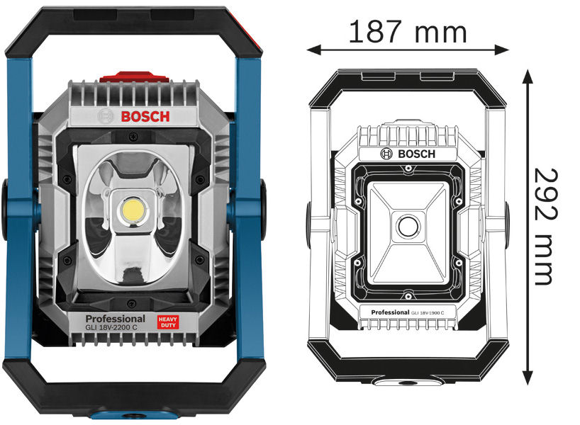 Lampe à batterie Bosch GLI 18V-2200 C 