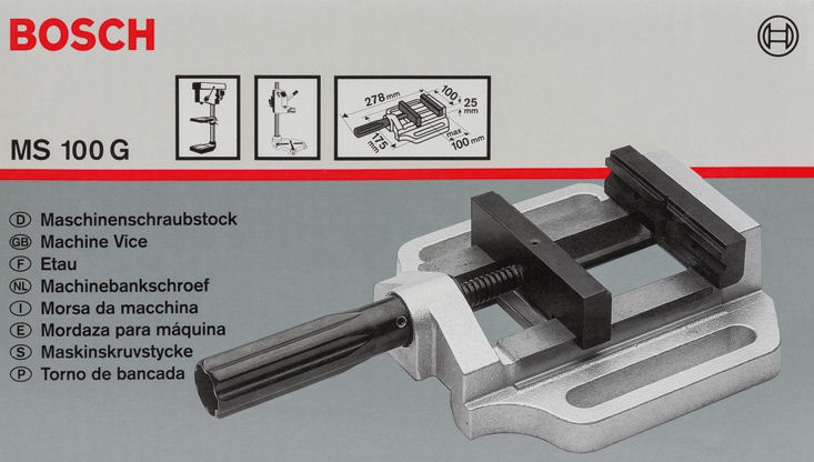 Bosch Maschinenschraubsstock MS 100 G, Spannweite 100 mm