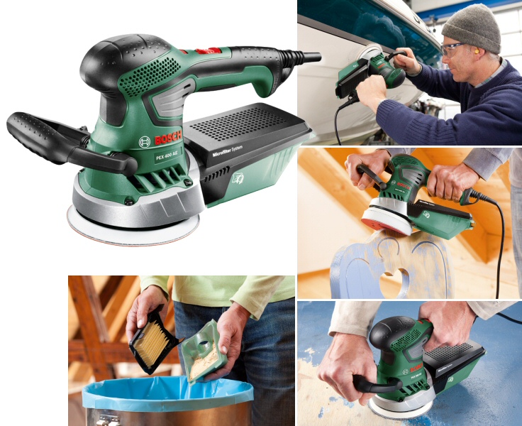 Bosch Exzenterschleifer PEX 400 AE mit 125 mm und 350 Watt Bosch Exzenterschleifer PEX 400 AE mit 125 mm und 350 Watt