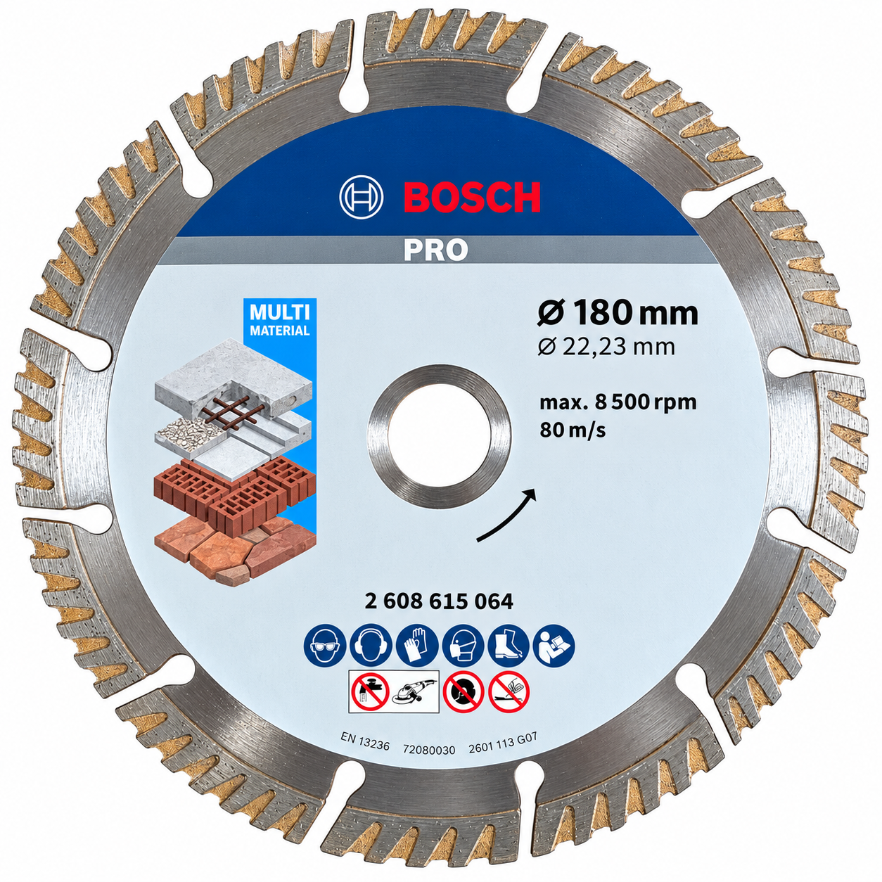 Diamanttrennscheibe 180 mm Pro Multimaterial Universal