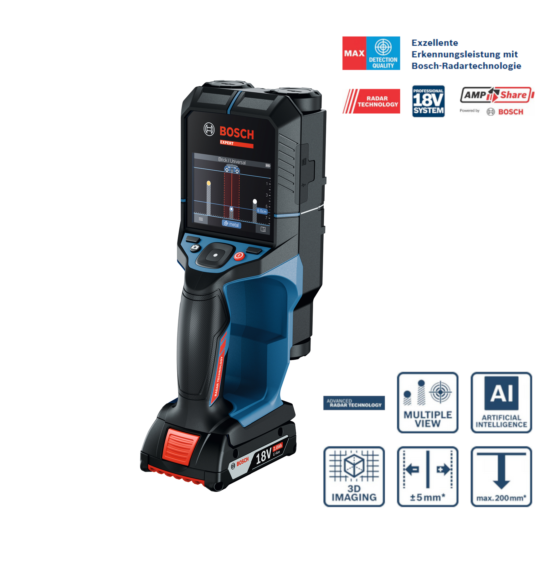 Bosch Ortungsgerät EXPERT D-tect18V-200-17C / Sologerät