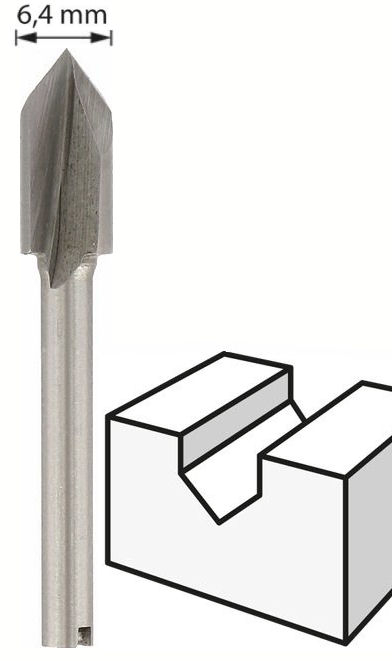 Dremel 640 HSS-V-Nutfräser Ø 6,4 mm