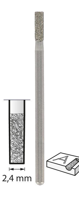 Dremel 7122 Diamantbestückter Fräser Ø 2,4 mm
