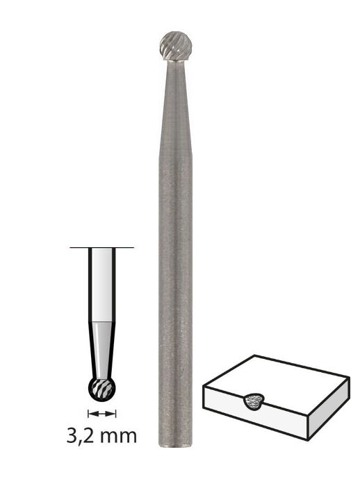 Dremel Wolfram-Karbid-Fräser rund Ø 3,2 mm