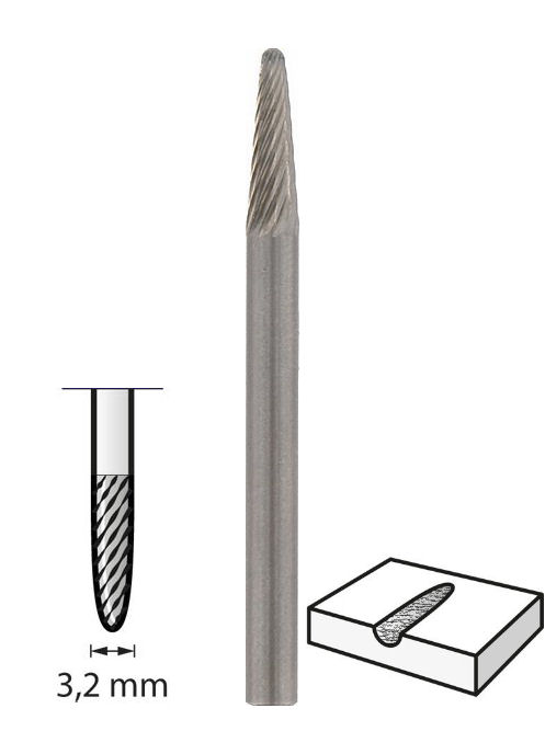 Dremel 9910 Wolfram-Karbid-Fräser Speerspitze Ø 3,2 mm