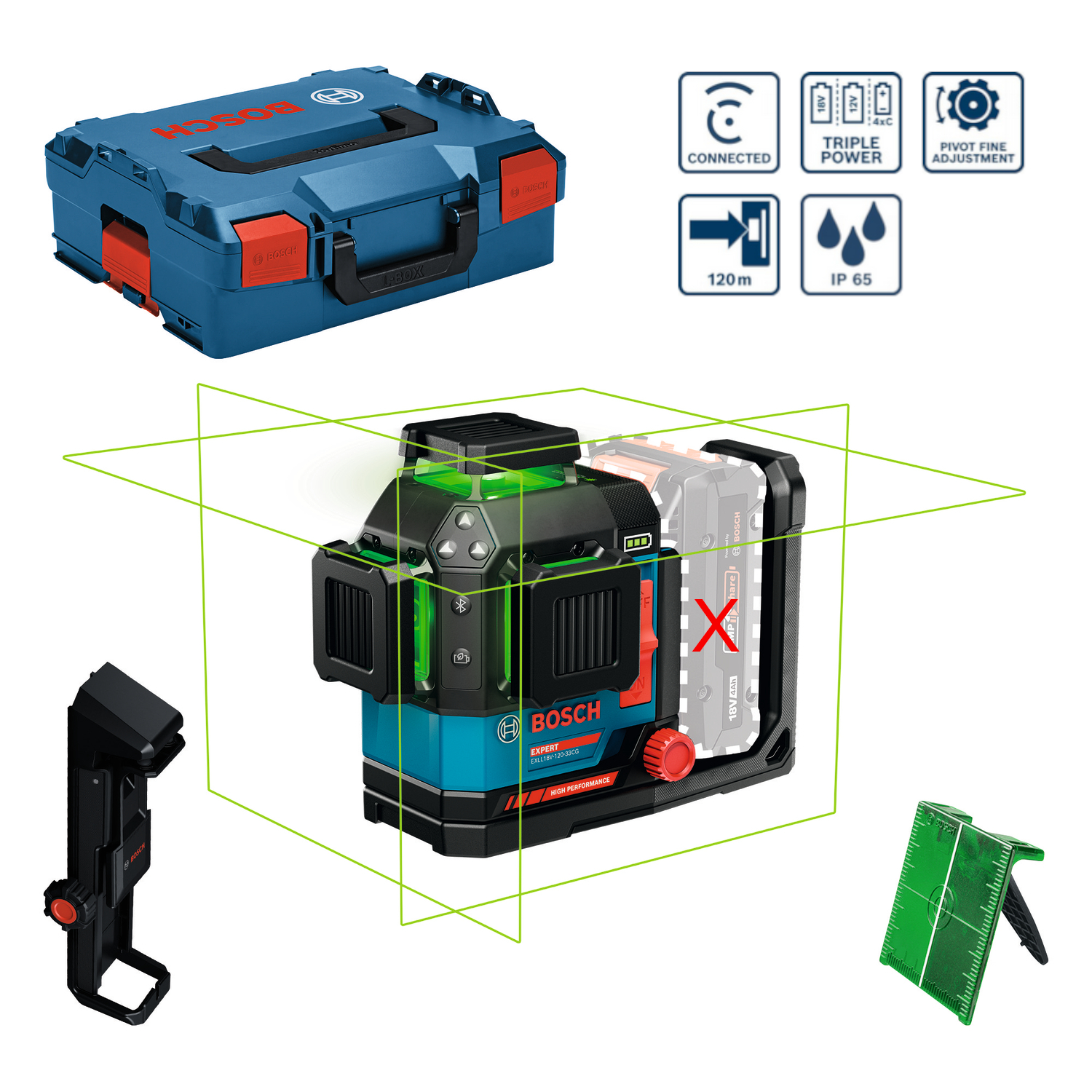 Bosch Linienlaser EXPERT EXLL18V-120-33CG / SOLO