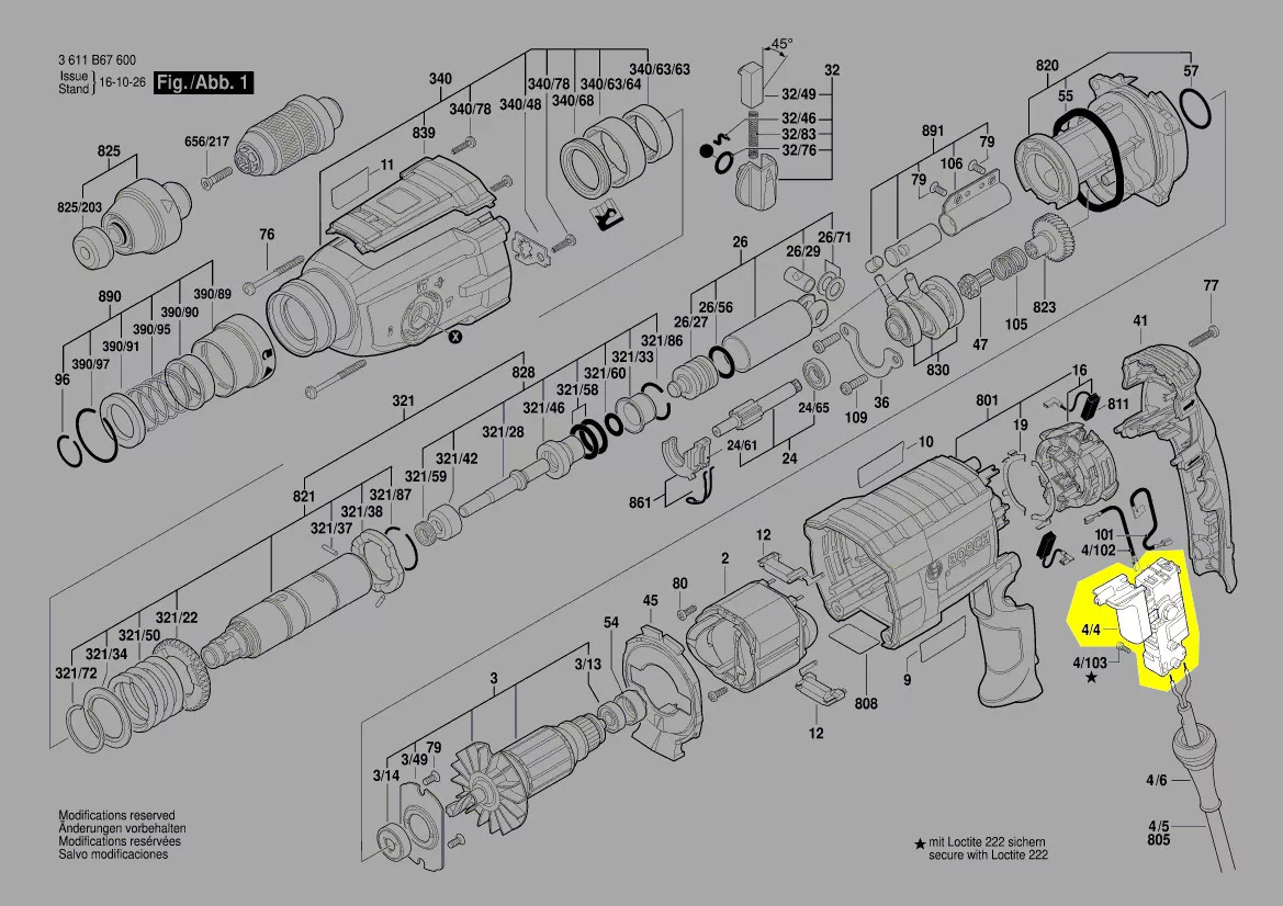 Bosch Ersatzschalter 1600A02E6P