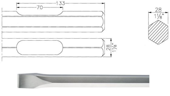 Bosch Hawera Flachmeißel SW 28 Sechskantaufnahmeschaft