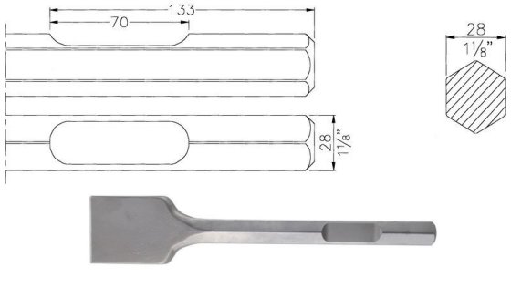 Bosch Hawera Asphaltmeißel SW 28 Sechskantaufnahme