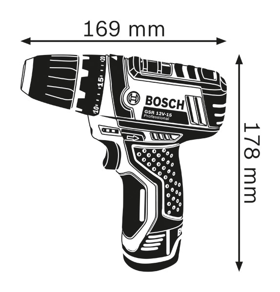 Bosch Akku Bohrschrauber GSR 12V-15 / L-Boxx