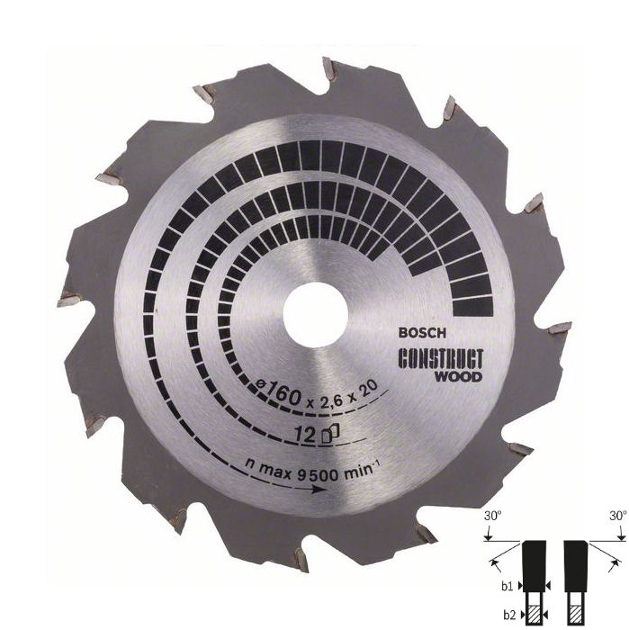 Bosch Kreissägeblatt Construct wood 160 x 20/16 mm