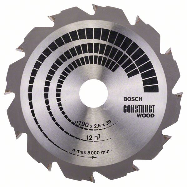 Bosch Kreissägeblatt Construct Wood 190 x 30 mm / 12 Zähne
