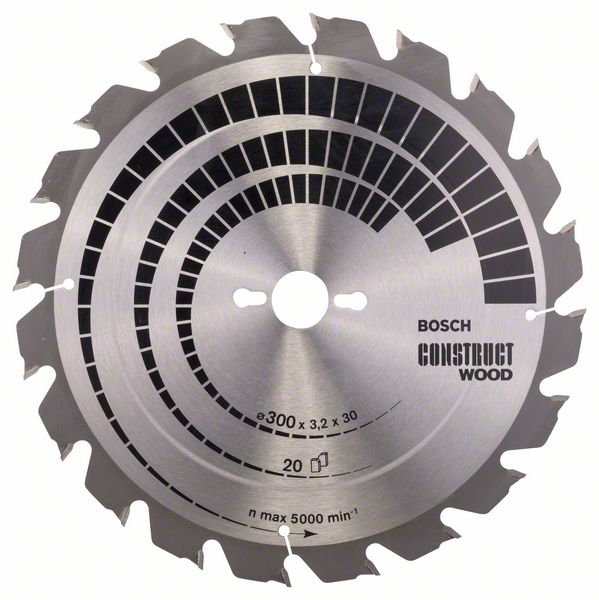 Bosch Tischkreissägeblatt Construct Wood 300 x 30 m