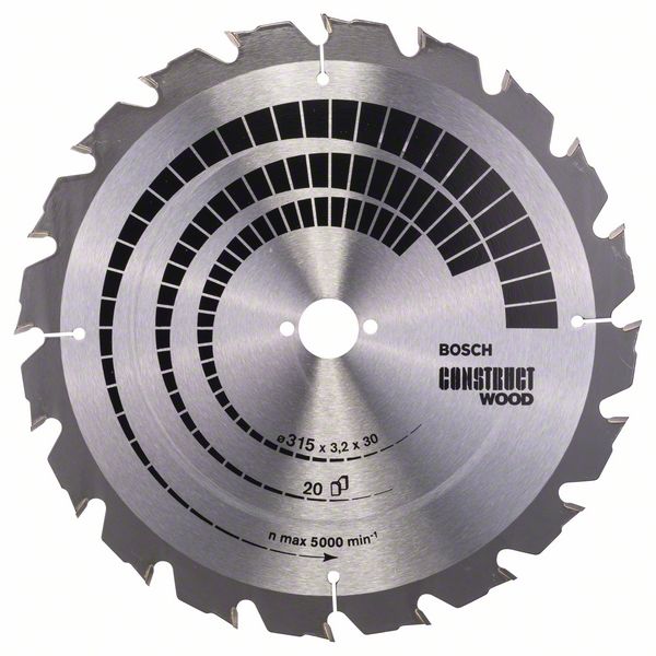 Bosch Tischkreissägeblatt Construct Wood (nagelfest) 315 x 30 mm
