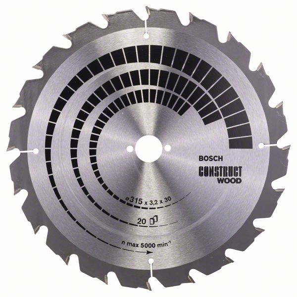 Bosch Tischkreissägeblatt Construct Wood (nagelfest) 315 x 30 mm