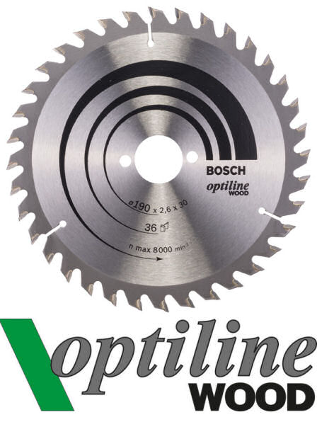 Bosch Kreissägeblatt Optiline Wood 190 x 30 mm