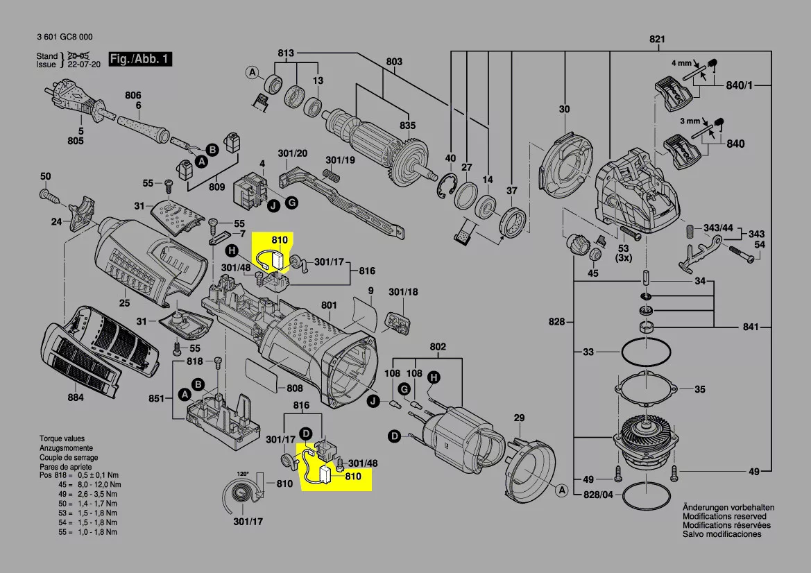Bosch Kohlebürstensatz 1604321187