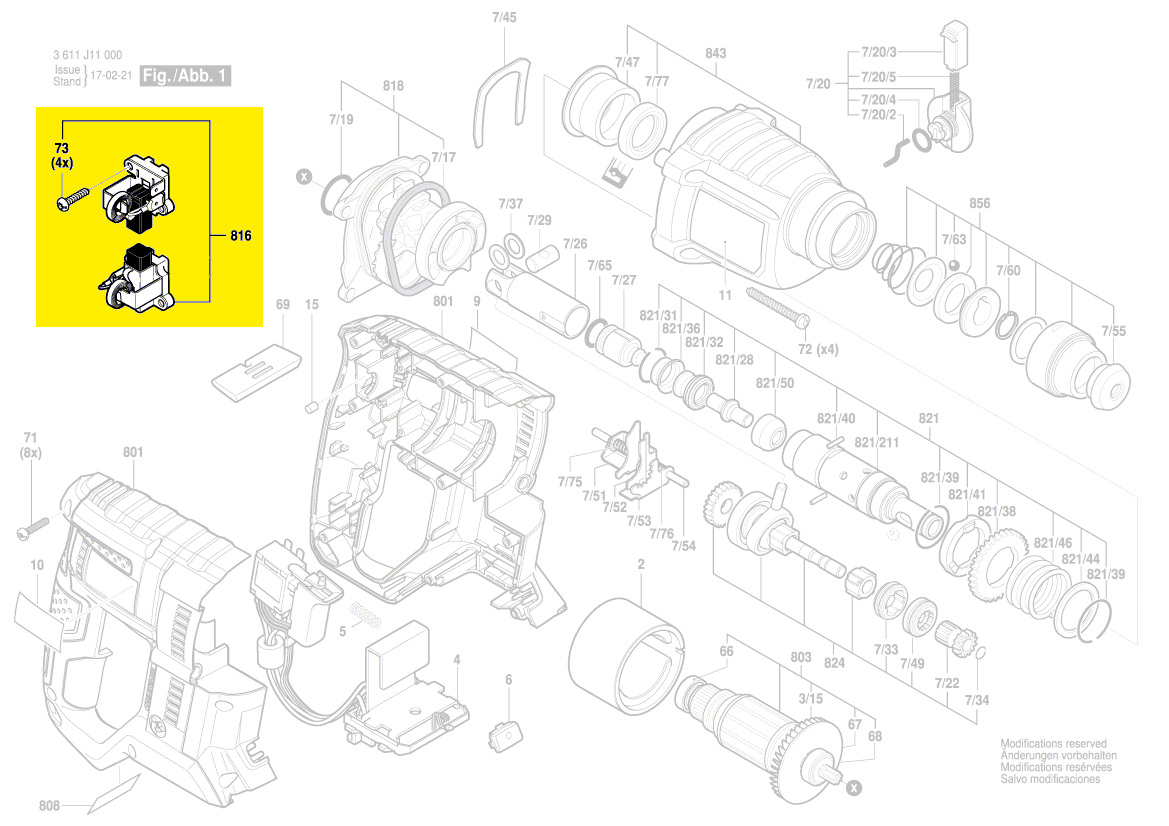 Bosch Kohlebürstensatz 3 611 J11 000