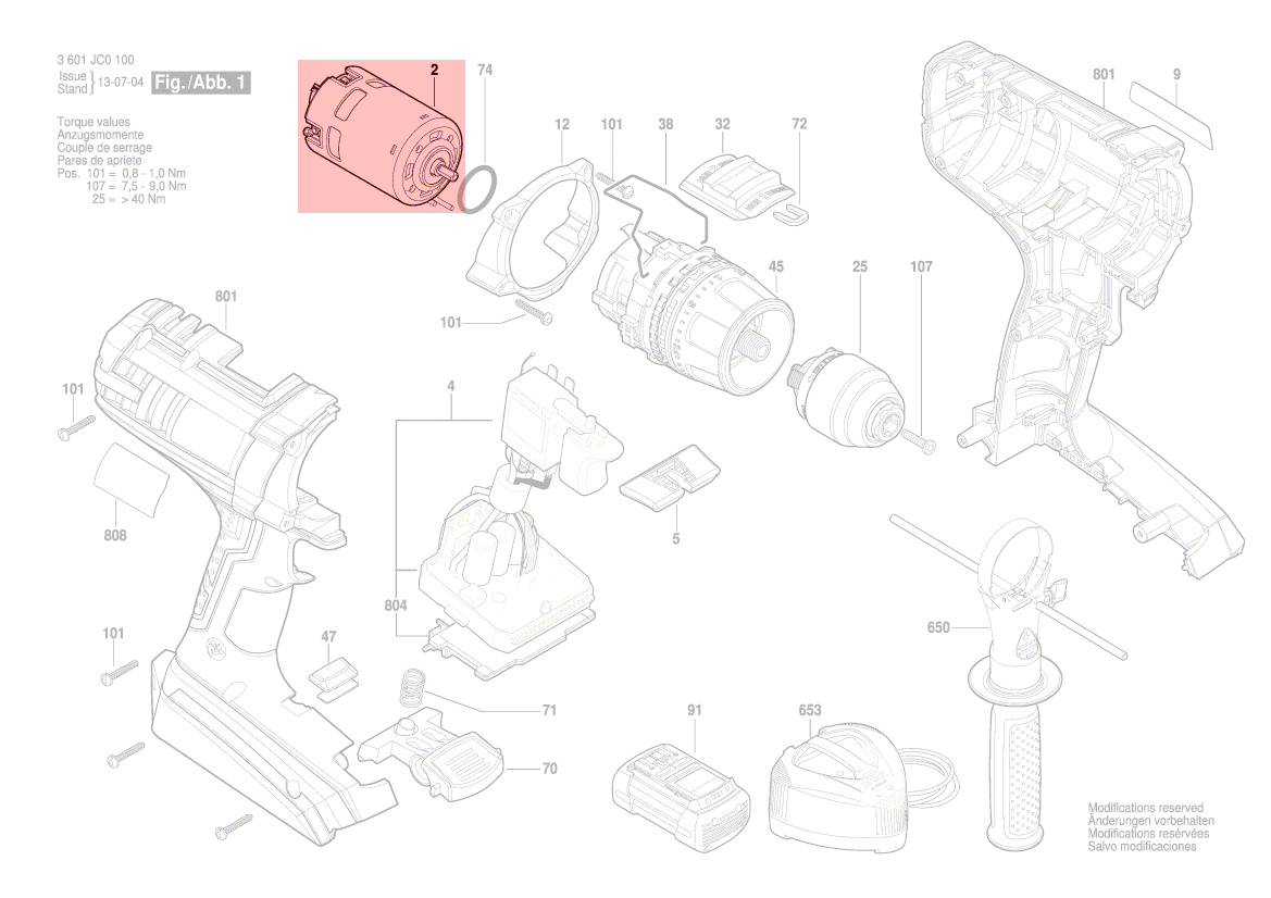 Bosch Ersatz Elektromotor Nr. 1607022647