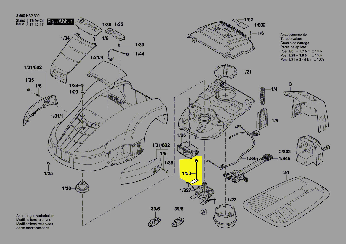 Bosch Platine F 016 L68 893 für Indego