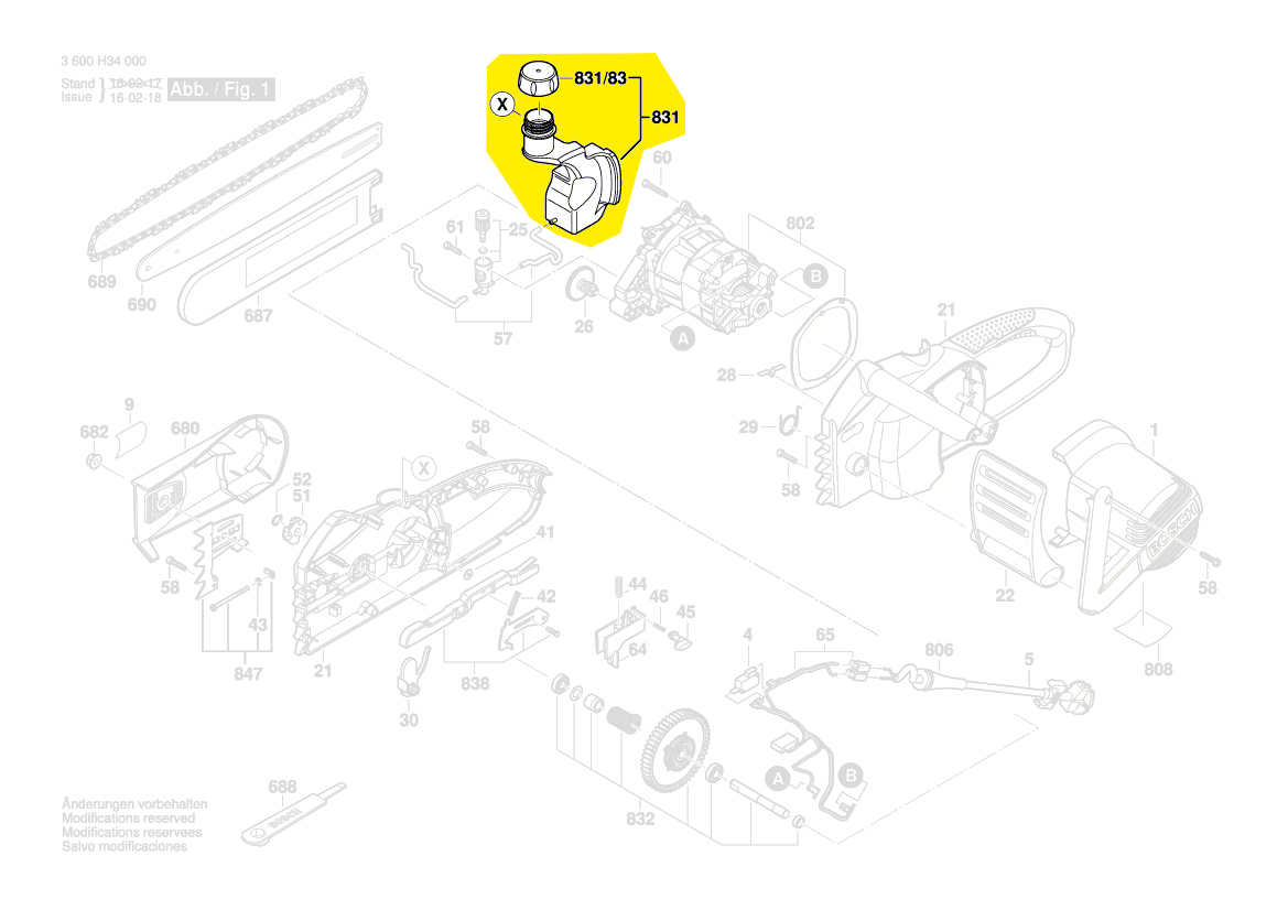 Bosch Ölbehälter 2 609 001 599