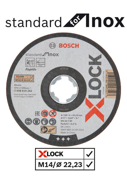 Bosch X-LOCK Trennscheiben Edelstahl 125 mm / 1 mm