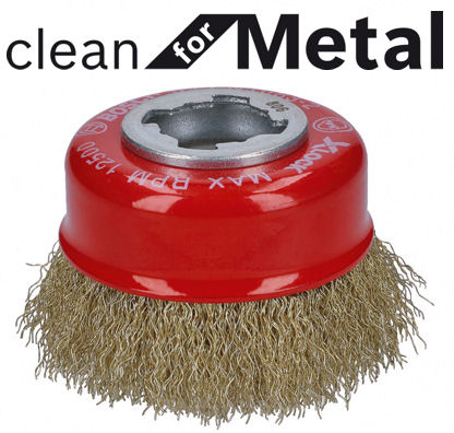 X-LOCK Topfbürste 75 mm messingbeschichtet